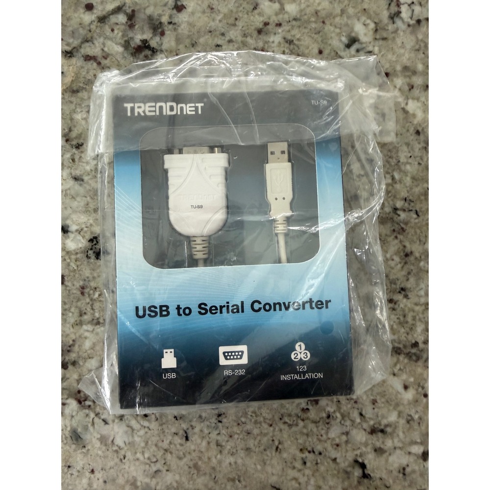 TRENDnet TU-S9 USB to Serial Converter RS-232 Adapter Cable White 24 Inch